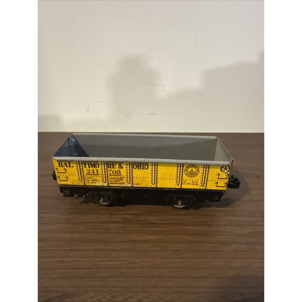 Marx O Gauge Tin Plate #241708 B&O Baltimore & Ohio Gondola